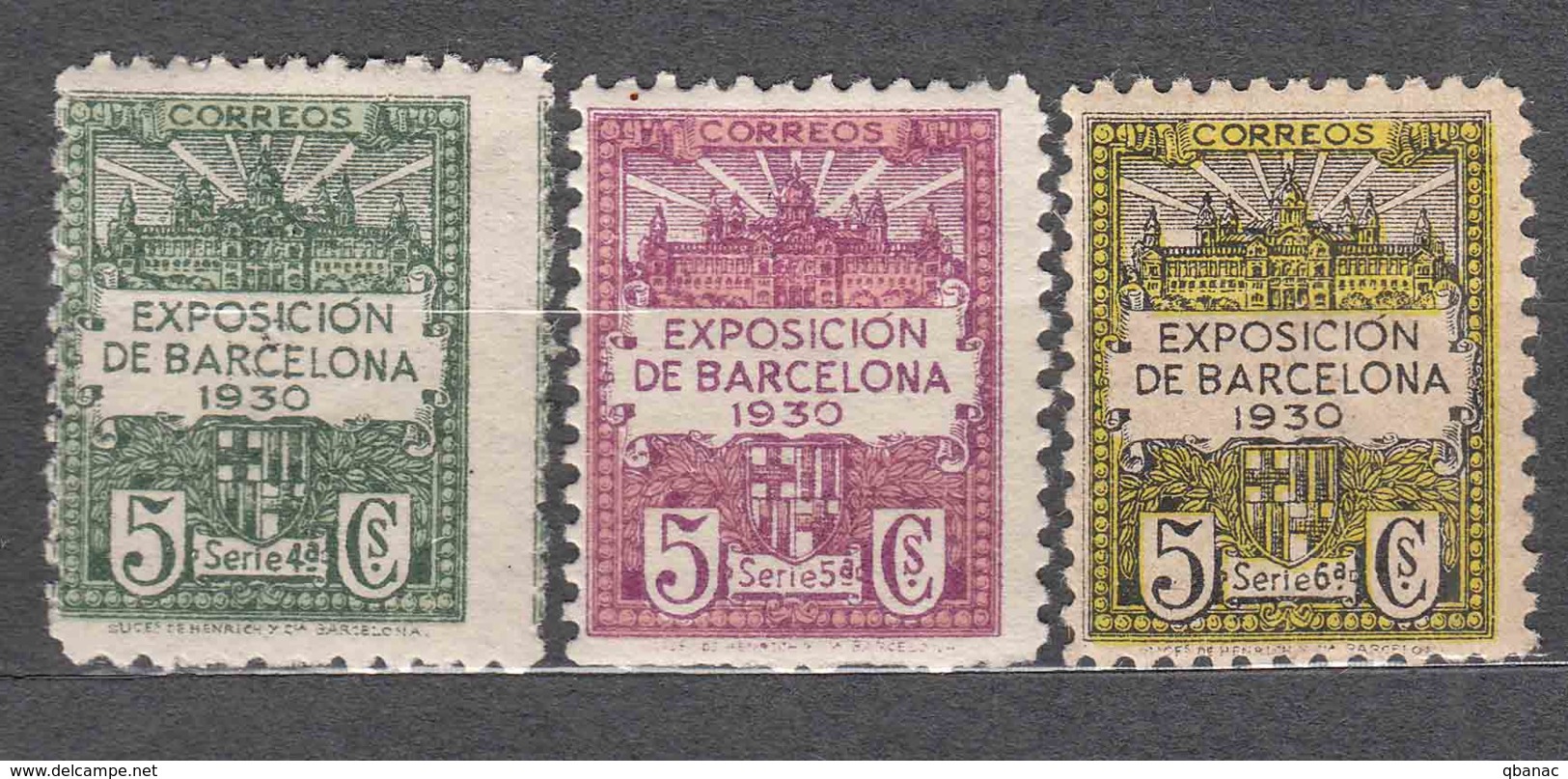 Spain 1930 Barcelona Mi#4-6 Mint Hinged - Barcelona