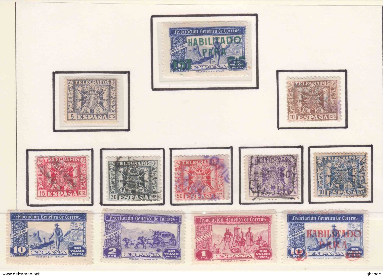 Spain Telegrafos And Other Stamps Lot - Télégraphe