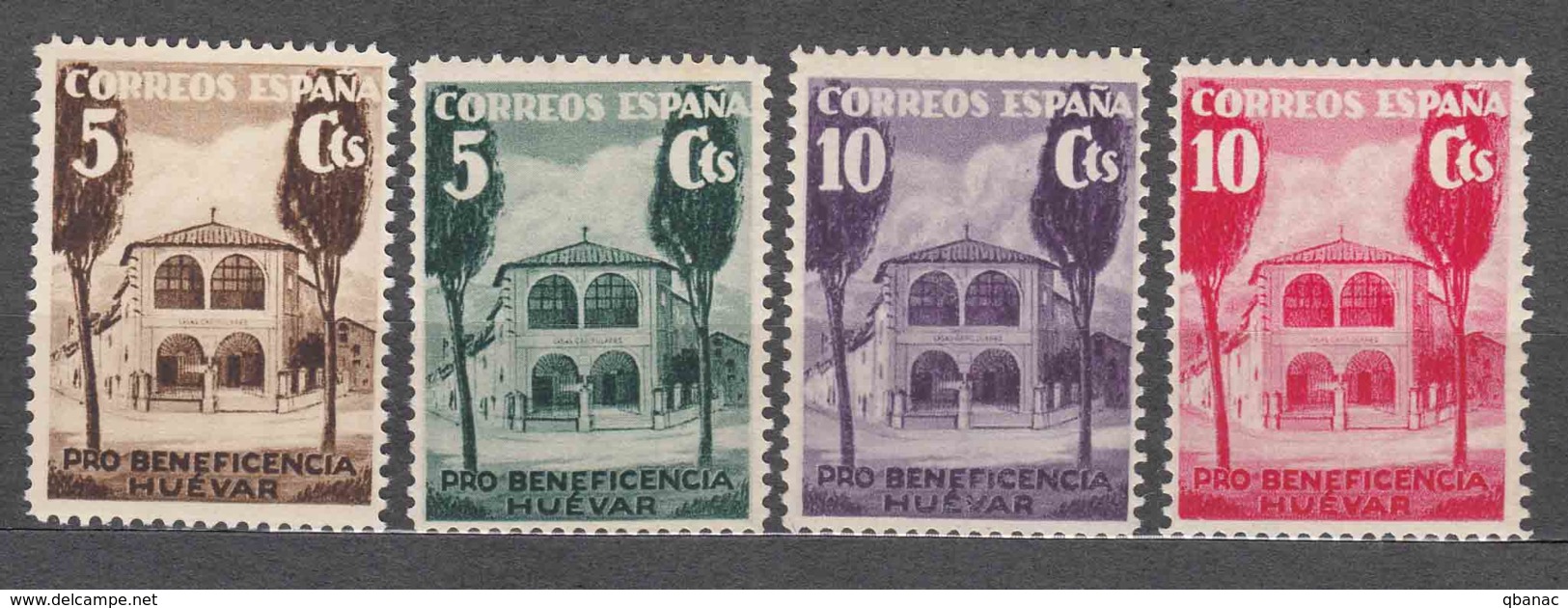 Spain Civil War Huevar (Sevilla) Mint Never Hinged Complete Set - Viñetas De La Guerra Civil