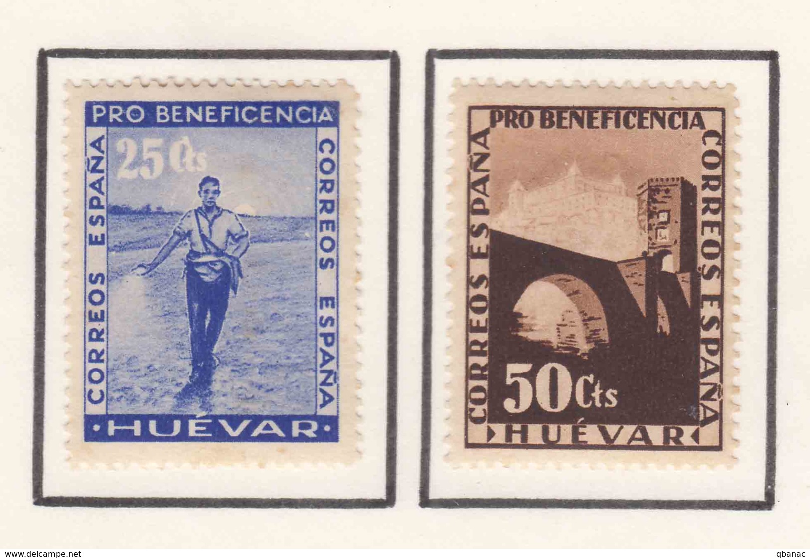 Spain Civil War Huevar (Sevilla) Mint Hinged - Vignettes De La Guerre Civile