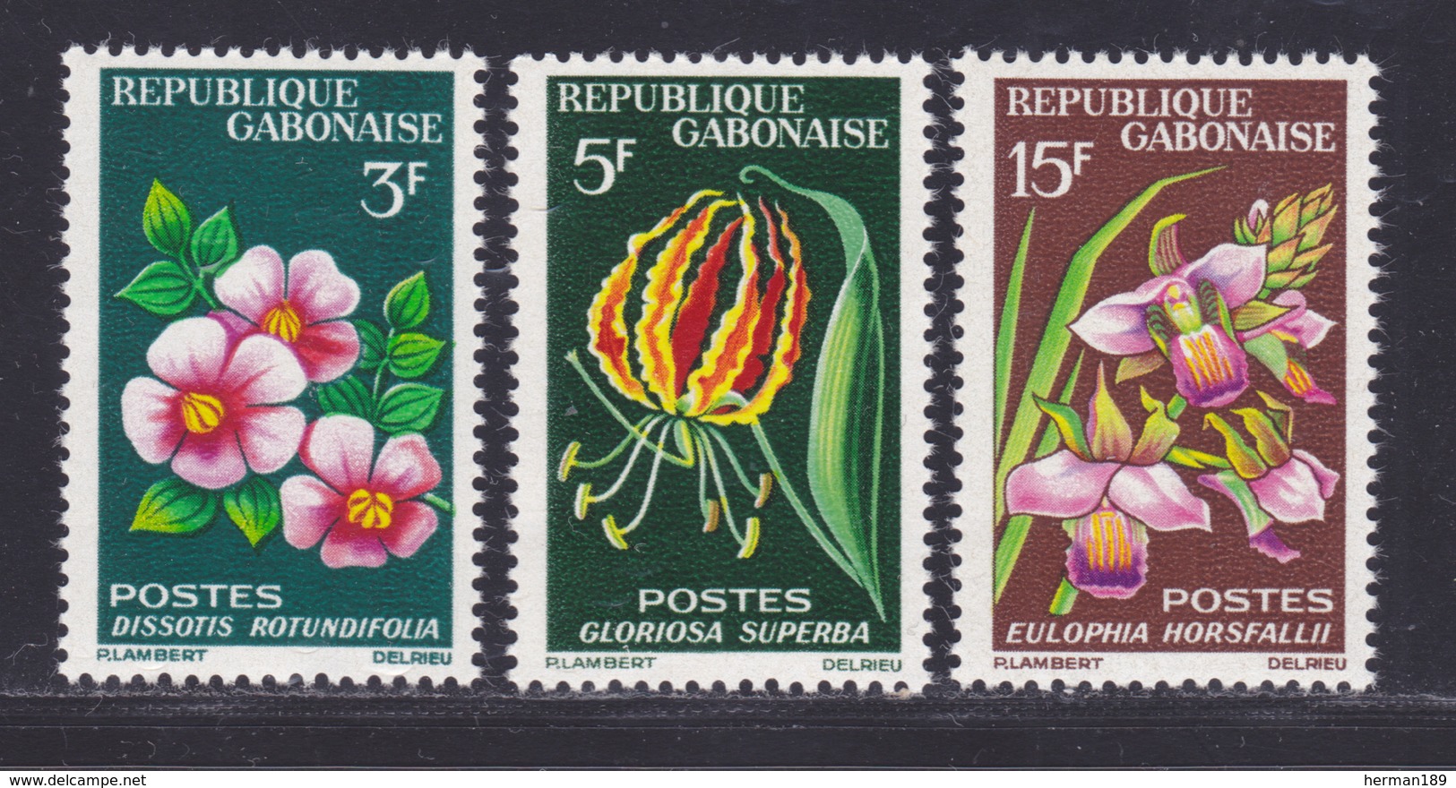 GABON N°  175 à 177 ** MNH Neufs Sans Charnière, TB (D8540) Fleurs Diverses 1964 - Gabon (1960-...)