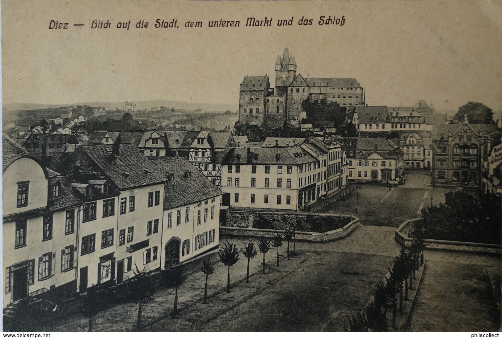 Driez // Blick Auf Die Stadt - Dem Unteren Markt Und Schloss 1919 T - Diez