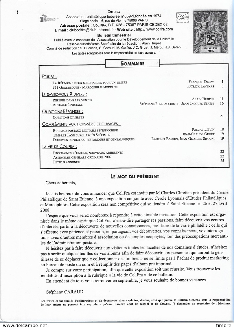 Colfra 120 2eme Trimestre 2007 - Colonies Et Bureaux à L'Étranger