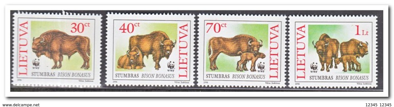 Litouwen 1996, Postfris MNH, Animals, WWF - Litouwen