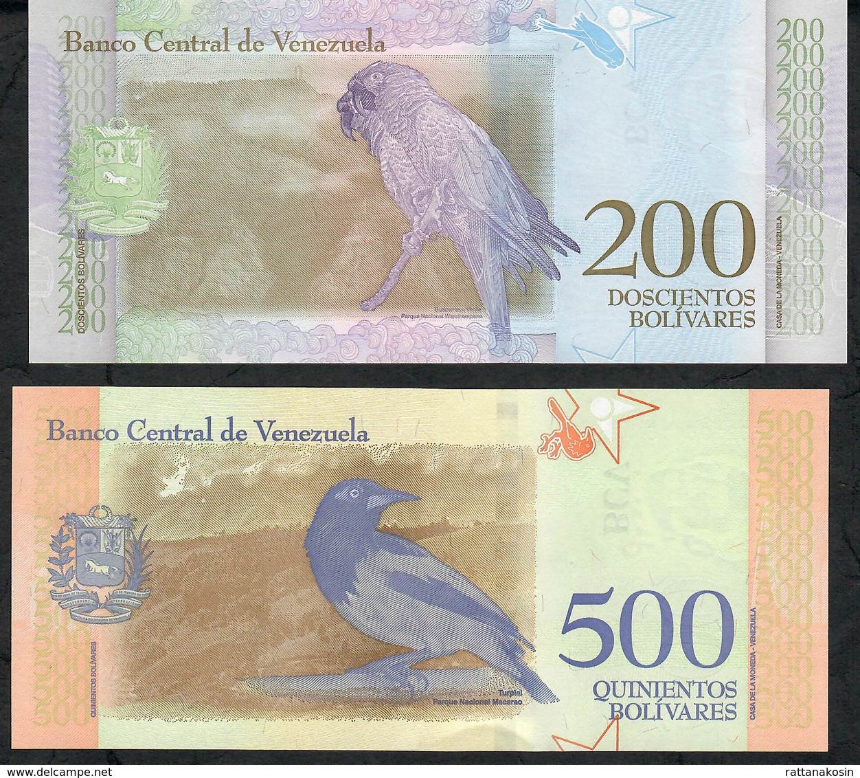 VENEZUELA P101-108b : 2 + 5 + 10 + 20 + 50 + 100 + 200 + 500 BOLIVARES ( = Set Of 8  )   2018        UNC. - Venezuela