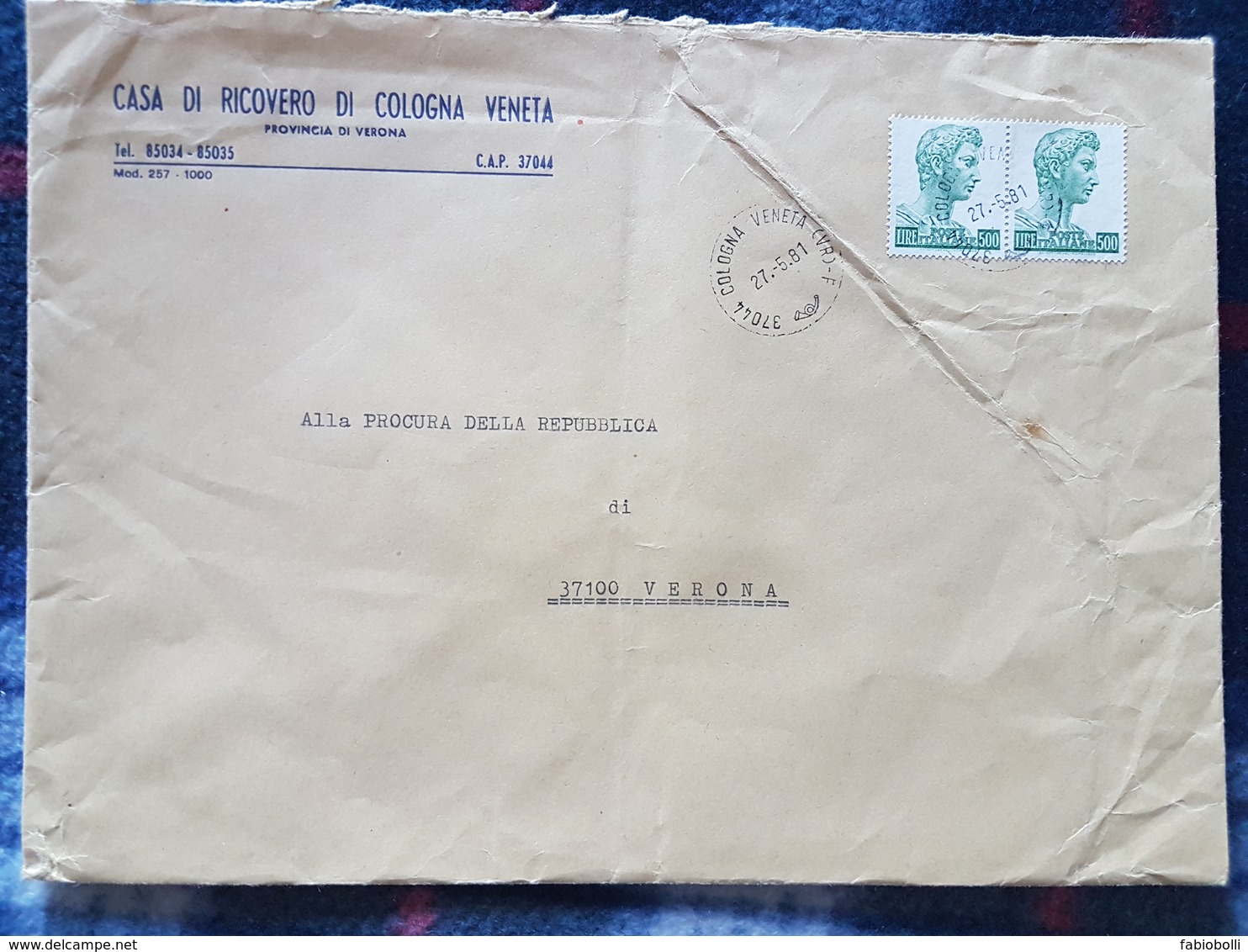 (18014) STORIA POSTALE ITALIA 1981 - 1981-90: Marcophilie