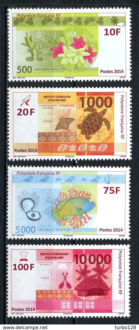 POLYNESIE 2014 N° 1048/1051 ** Neufs MNH Superbes Numismatique Billets Banknote Monnaie - Nuevos