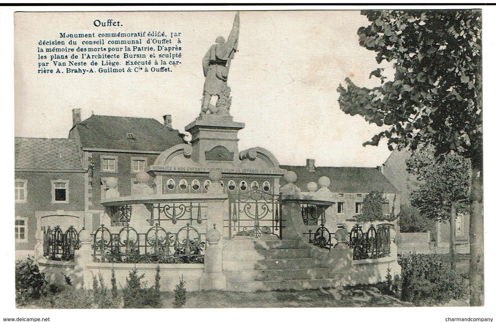 Ouffet - Monument Commémoratif à La Mémoire Des Morts Pur La Patrie - Edit. Guilmot Et Meura - 2 Scans - Ouffet