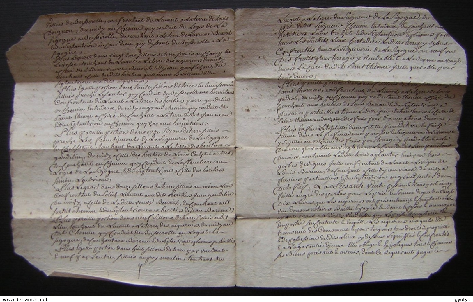 1777 Châtellenie De Villeneuve La Comtesse, Vente De Anne Bon à Pierre Rousset - Manuscrits