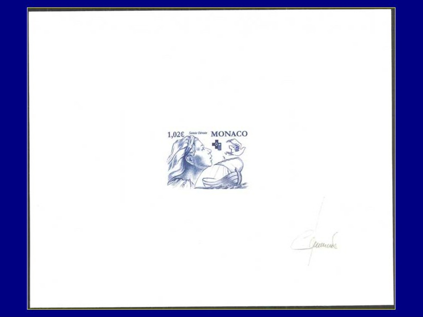 MONACO Epreuves D'Artiste EPA - 2345, épreuve D'artiste En Bleu, Signée: 1.02€ Croix Rouge 2002 - Other & Unclassified