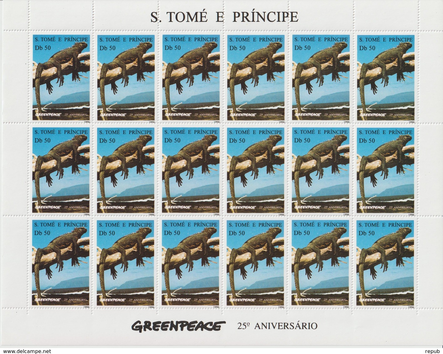Sao Tome 1996 Série Greenpeace 1264 CQ-CT En Feuilles ** MNH - São Tomé Und Príncipe