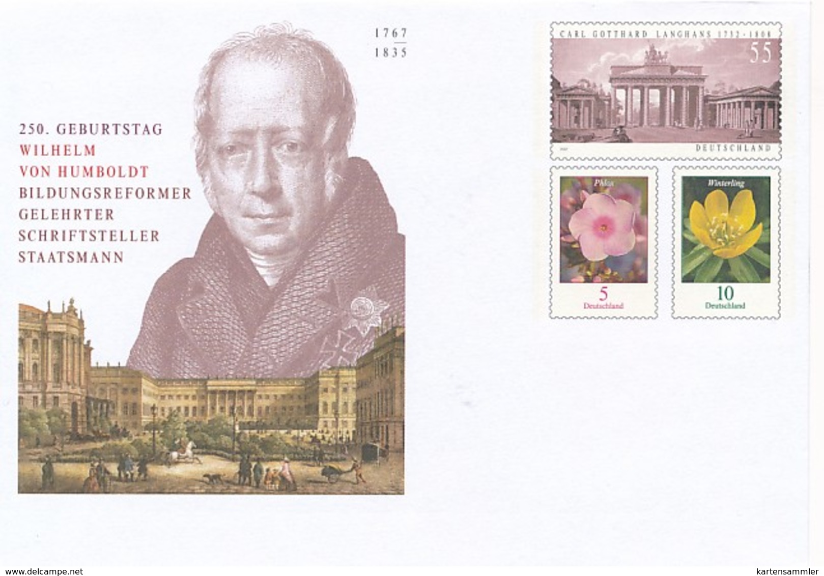 GERMANY Mi. Nr. USo 442 - 250.Geburtstag Wilhelm Von Humboldt - Siehe Scan - Umschläge - Ungebraucht