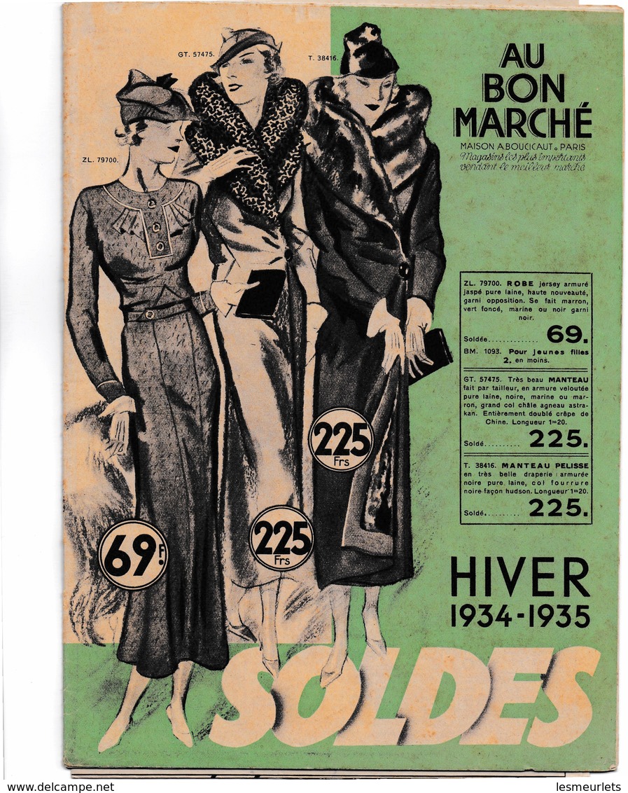 Catalogue Pub Publicité Au Bon Marché Hiver 1934 1935 Soldes Timbre Semeuse 20c Pré Affranchi Postes Déstockage à Saisir - Autres & Non Classés