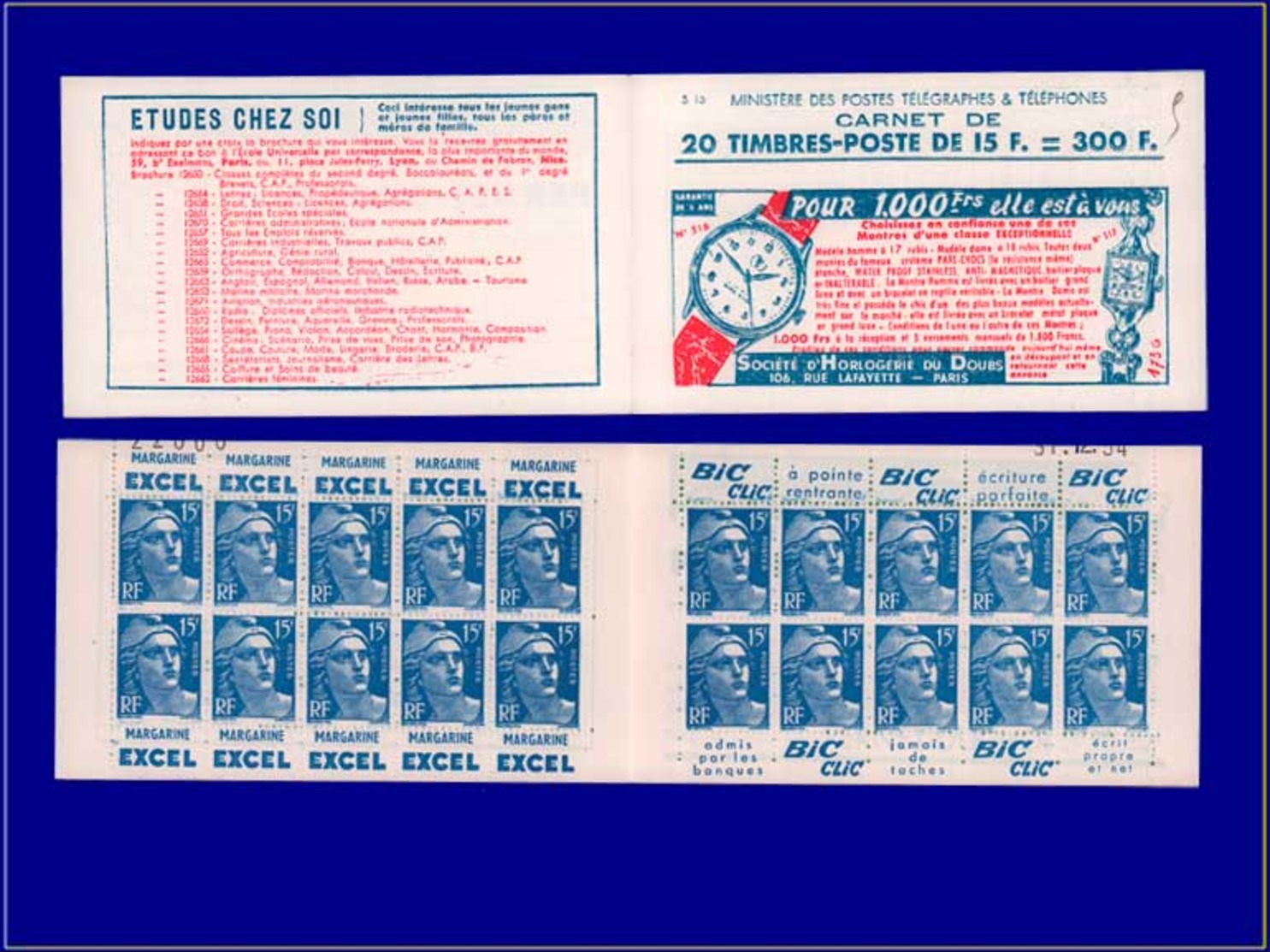 FRANCE Carnets ** - 269, Type I, (S. 15): 15f. Gandon - Cote: 190 - Autres & Non Classés