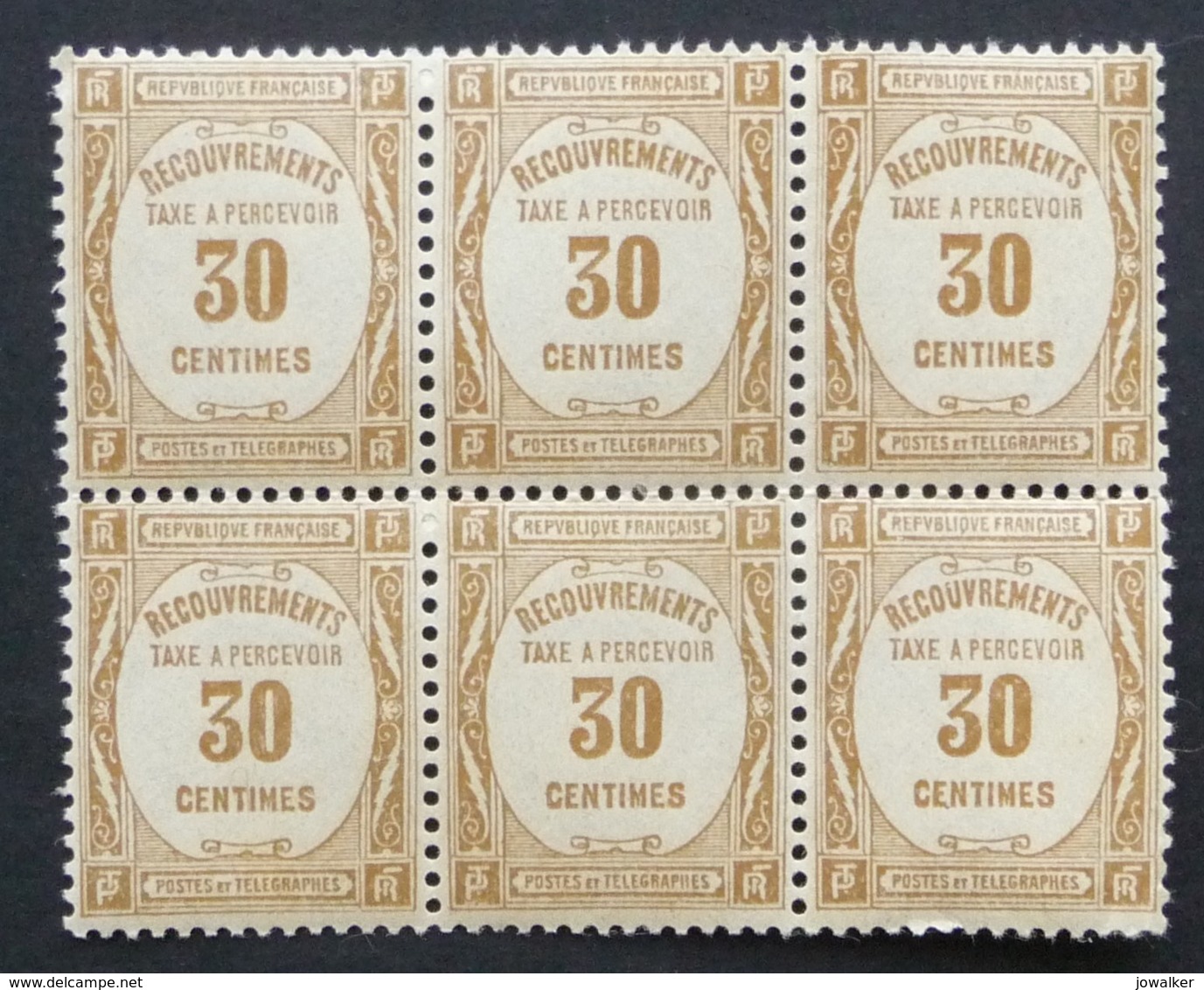 Taxe N°57 En Bloc De 6 Neufs ** MNH - 1859-1959 Neufs