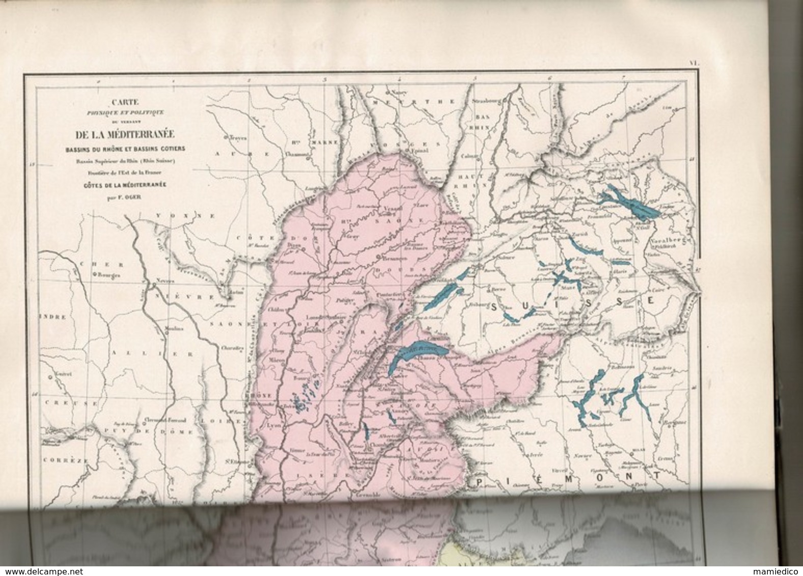 1878 Atlas Géographie Générale par F. OGER contenant 33 cartes coloriées. Atlas :30/43cm, chaque carte dépliée: 51/43 cm