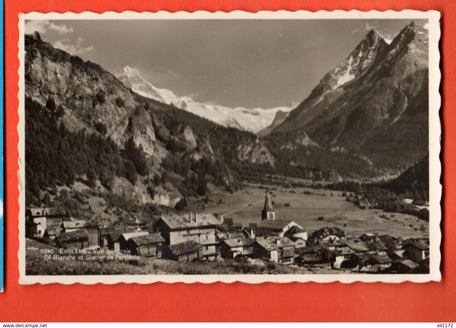 TRQ-14 Evolène, Dent Blanche Et Glacier De Ferpècle. Circulé Avec Timbre Exposition Nationale Suisse En 1939.Perrochet - Evolène