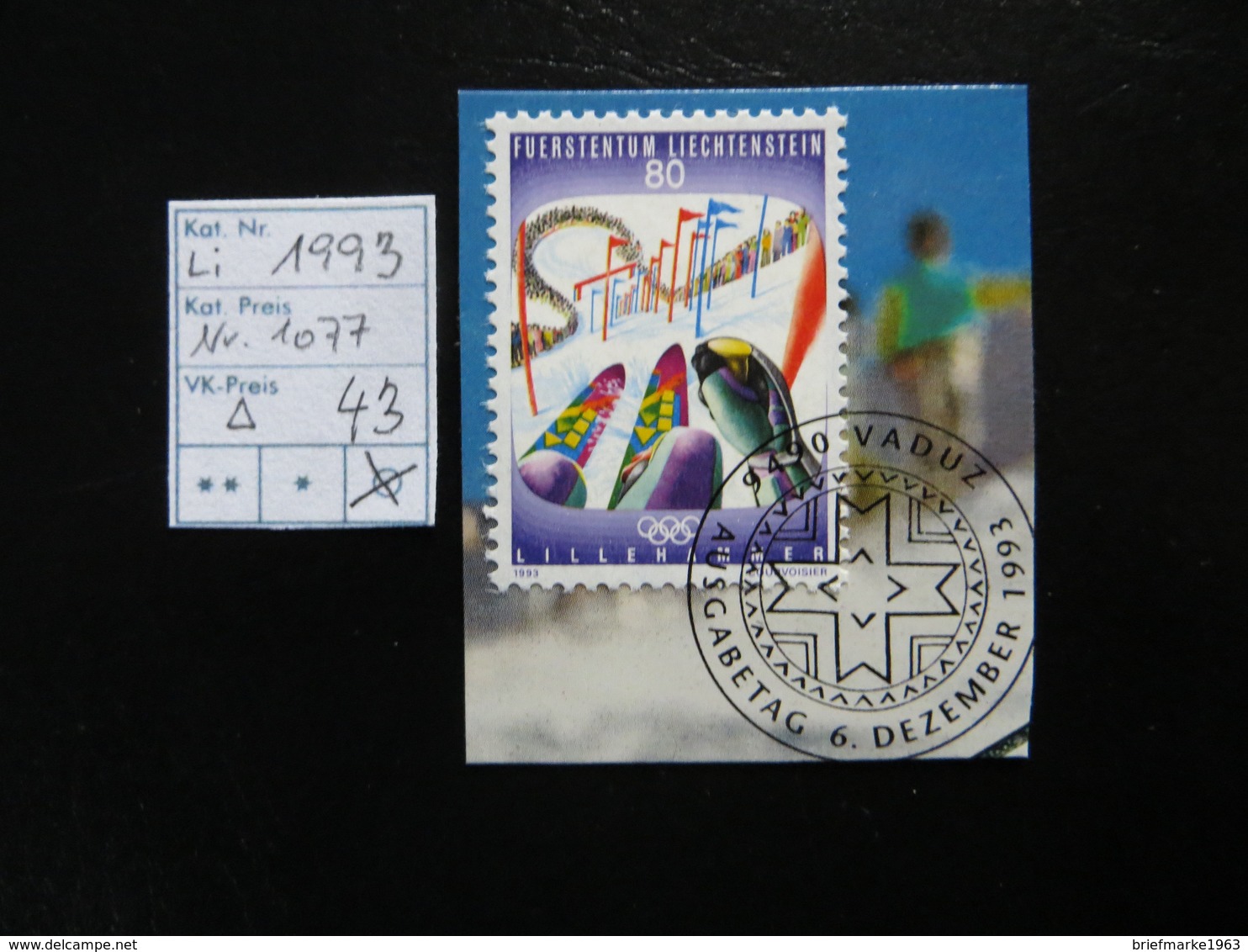 1993  " Lillehammer " Auf Ausschnitt, Ersttag   LOT 43 - Gebraucht