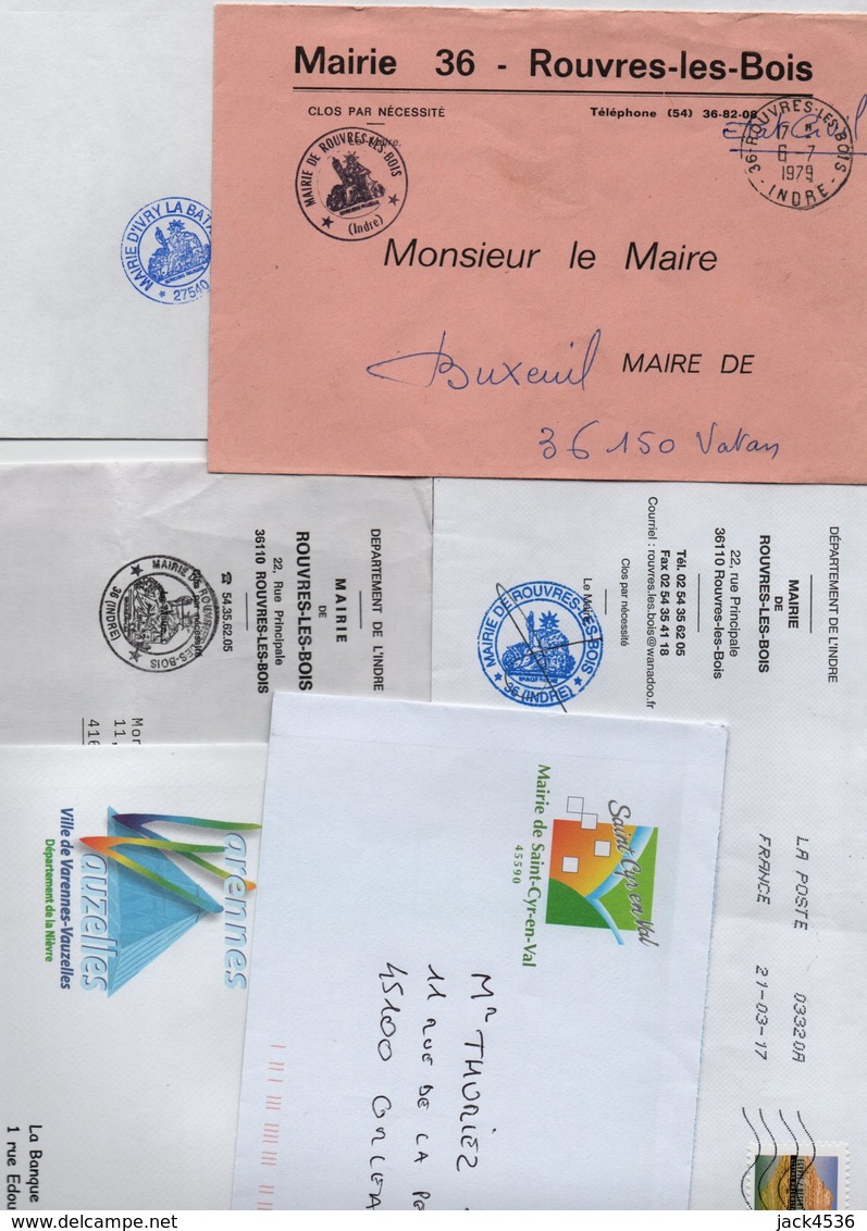 Lot De 6 Lettres - Mairies - Autres & Non Classés