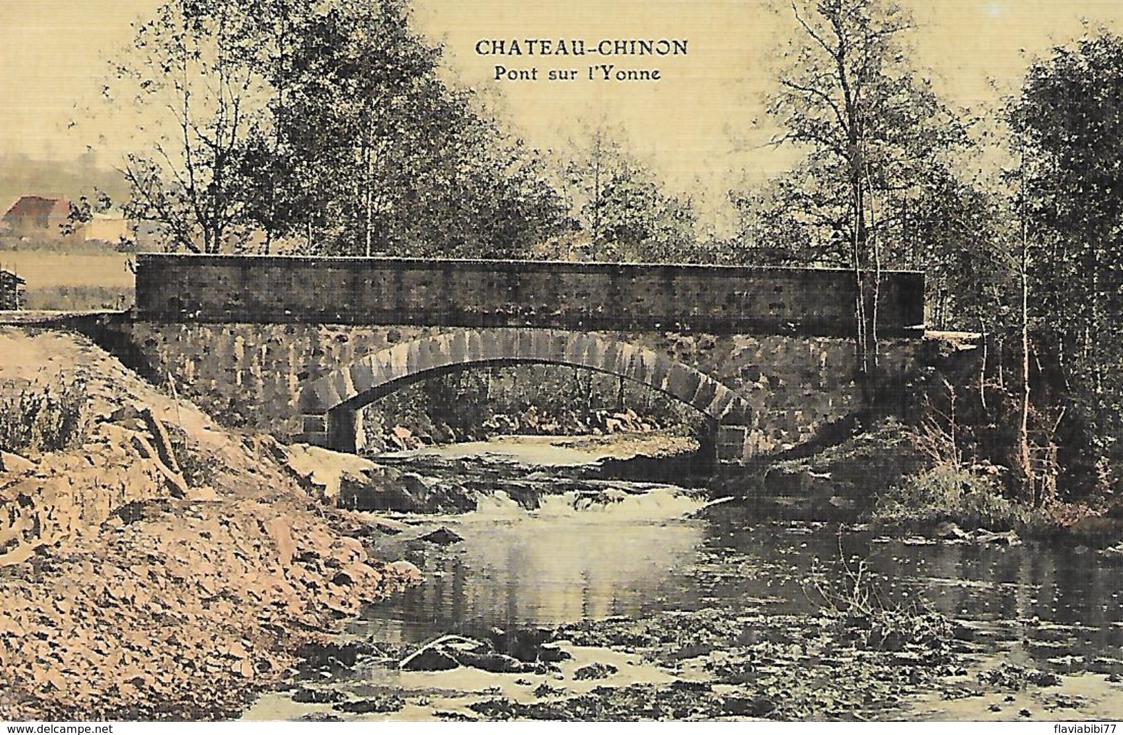 CHATEAU-CHINON - ( 58 ) -  Pont Sur Yonne ( Carte Toilée ) - Chateau Chinon