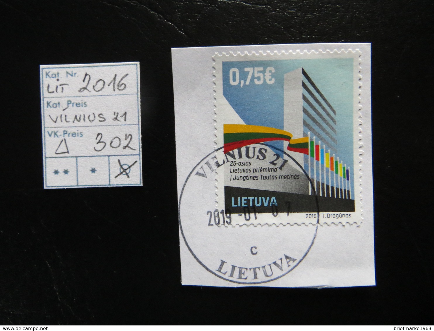 2016  " Vilnius 21 "  Auf Ausschnitt, Guter Stempel   LOT 302 - Litauen