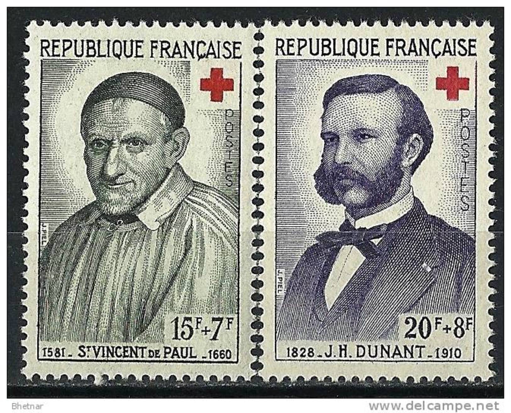 FR YT 1187 & 1188 " La Croix-Rouge " 1958 Neuf* - Unused Stamps