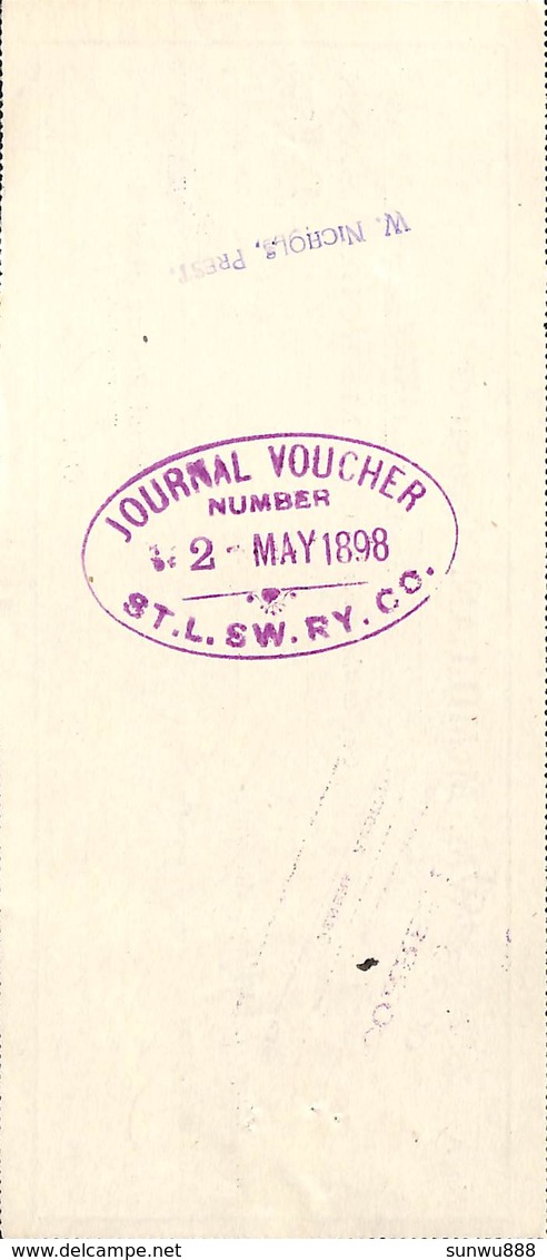 Receipt St Louis Southwestern Railway Company 1898 - Etats-Unis