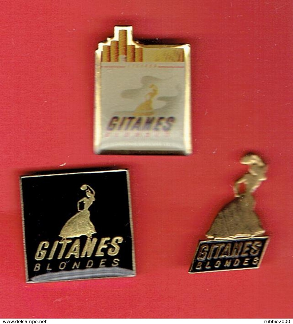 CIGARETTES GITANES BLONDES LOT DE 3 PINS TABAC - Werbeartikel