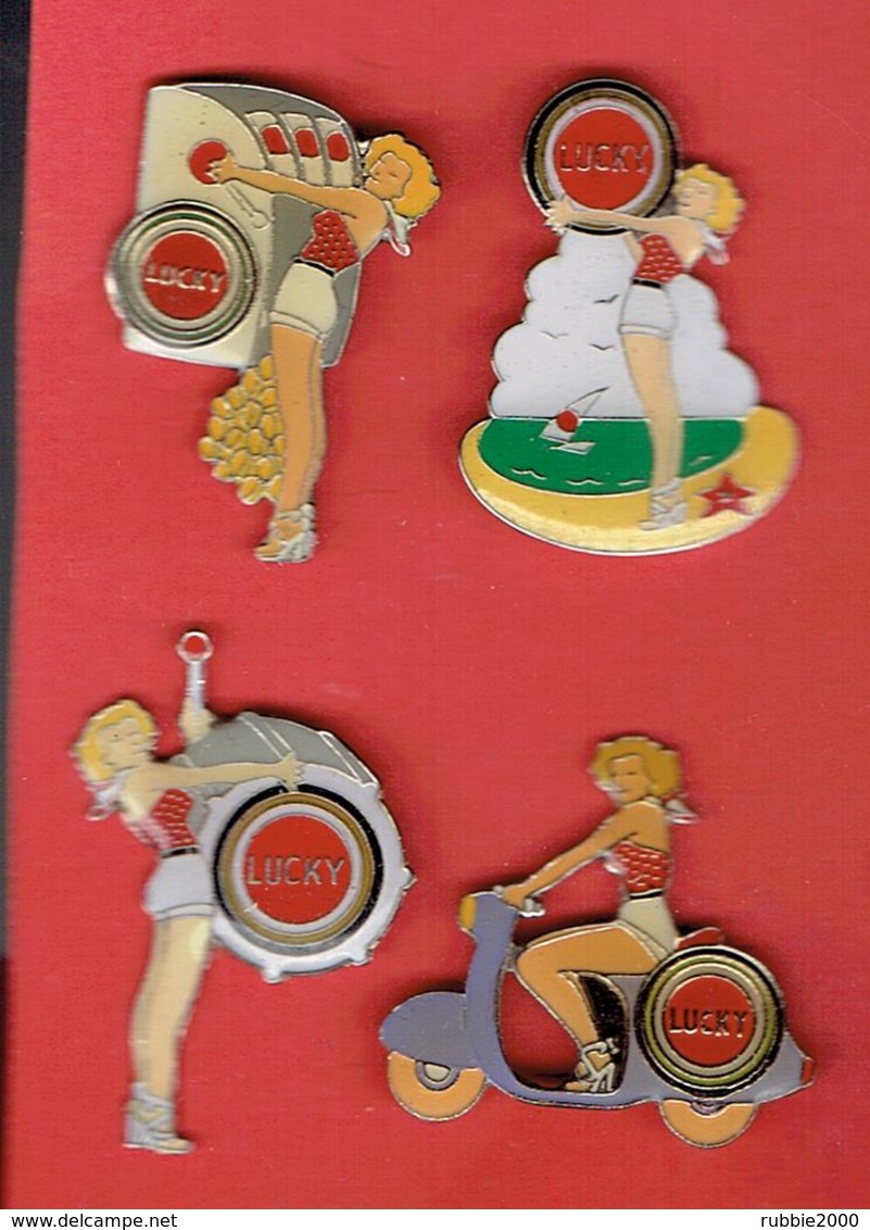 CIGARETTES LUCKY STRIKE LOT DE 4 PINS TABAC - Advertising Items