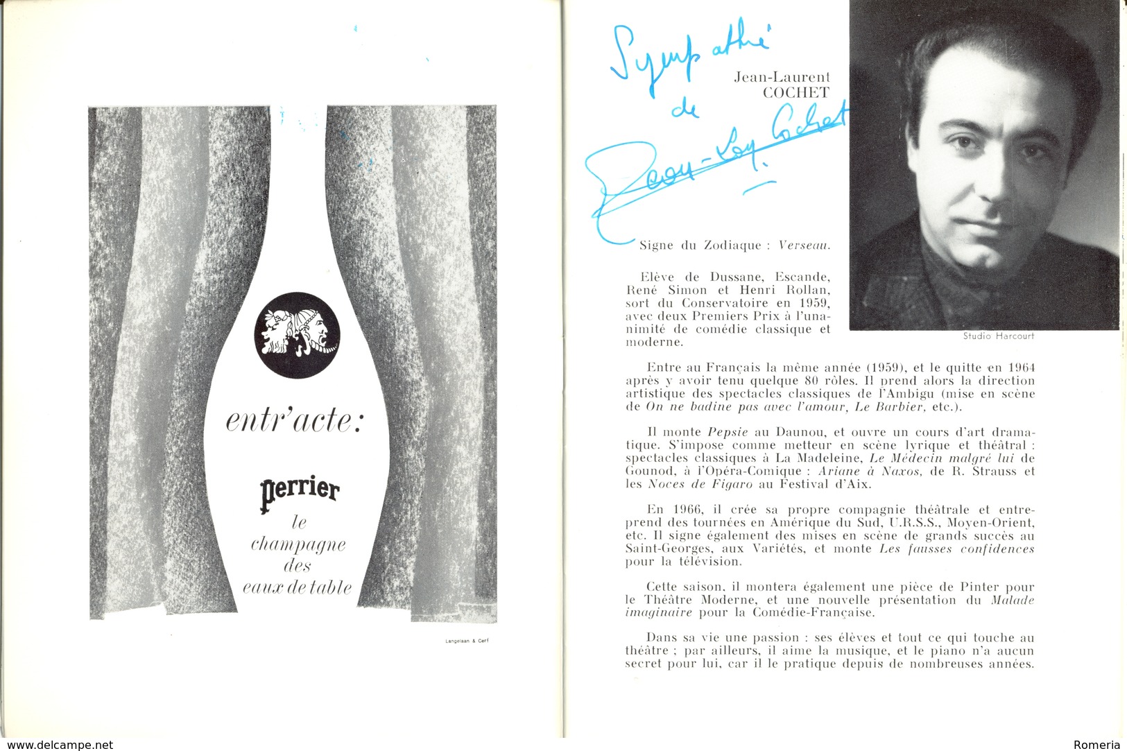 Octobre 1969 - Programme Théâtre Edouard VII - "Les Garçons de la Bande" - Représentation du 4 octobre 1969 -