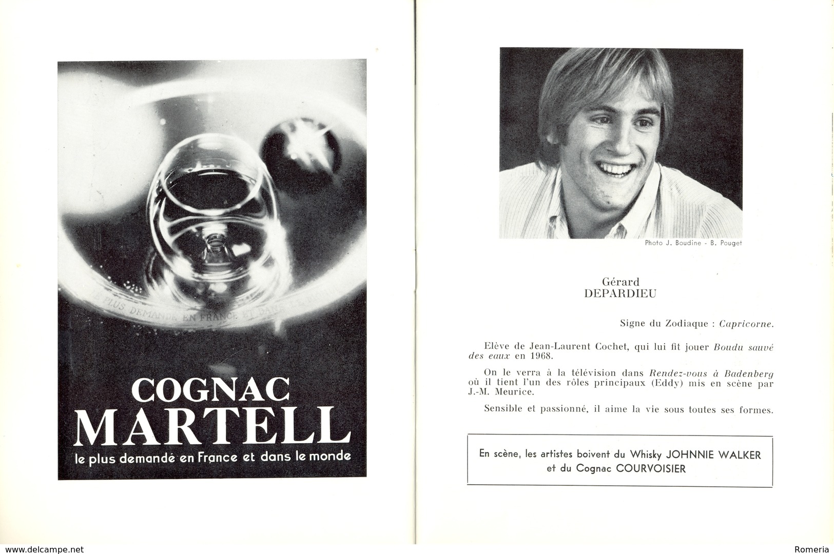 Octobre 1969 - Programme Théâtre Edouard VII - "Les Garçons de la Bande" - Représentation du 4 octobre 1969 -