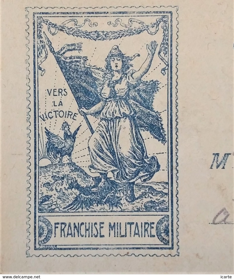 Carte-Lettre De Franchise Militaire Illustrée Joffre Et Belle Simili-vignette FM République Et Coq Vers Epinac-les-Mines - Cartas & Documentos