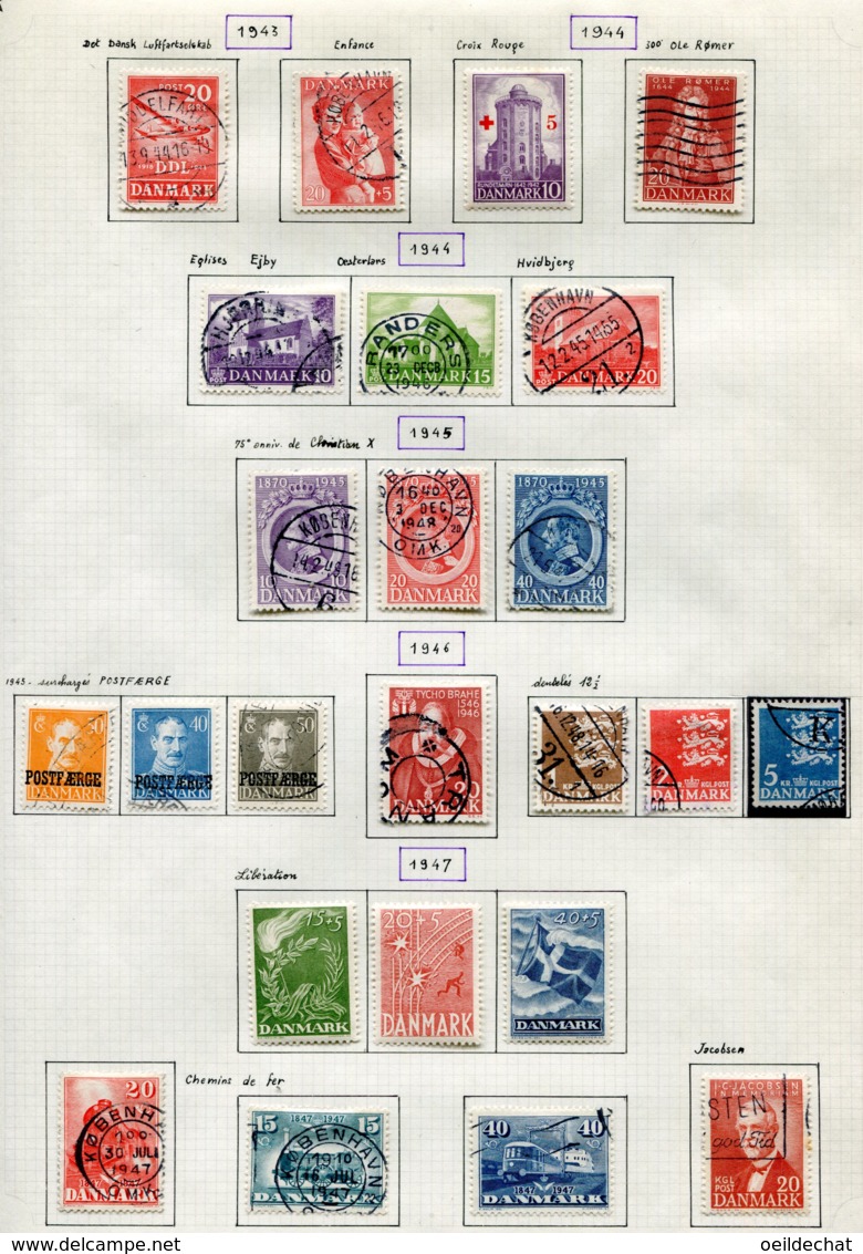 11286  DANEMARK  Collection Vendue Par Page  °/ *  1943-47   B/TB - Collections