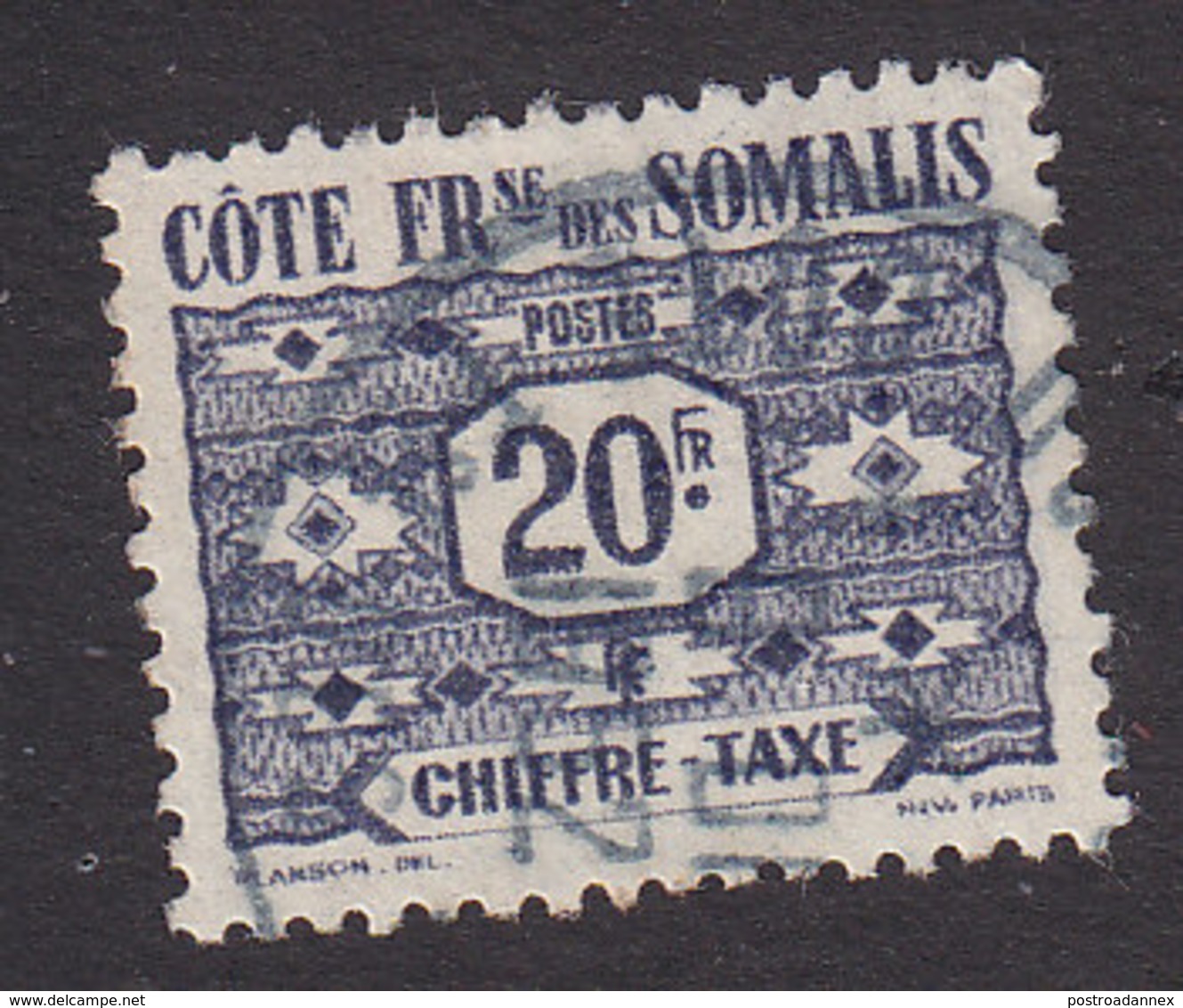 French Somali Coast, Scott #J48, Used, Postage Due, Issued 1947 - Used Stamps