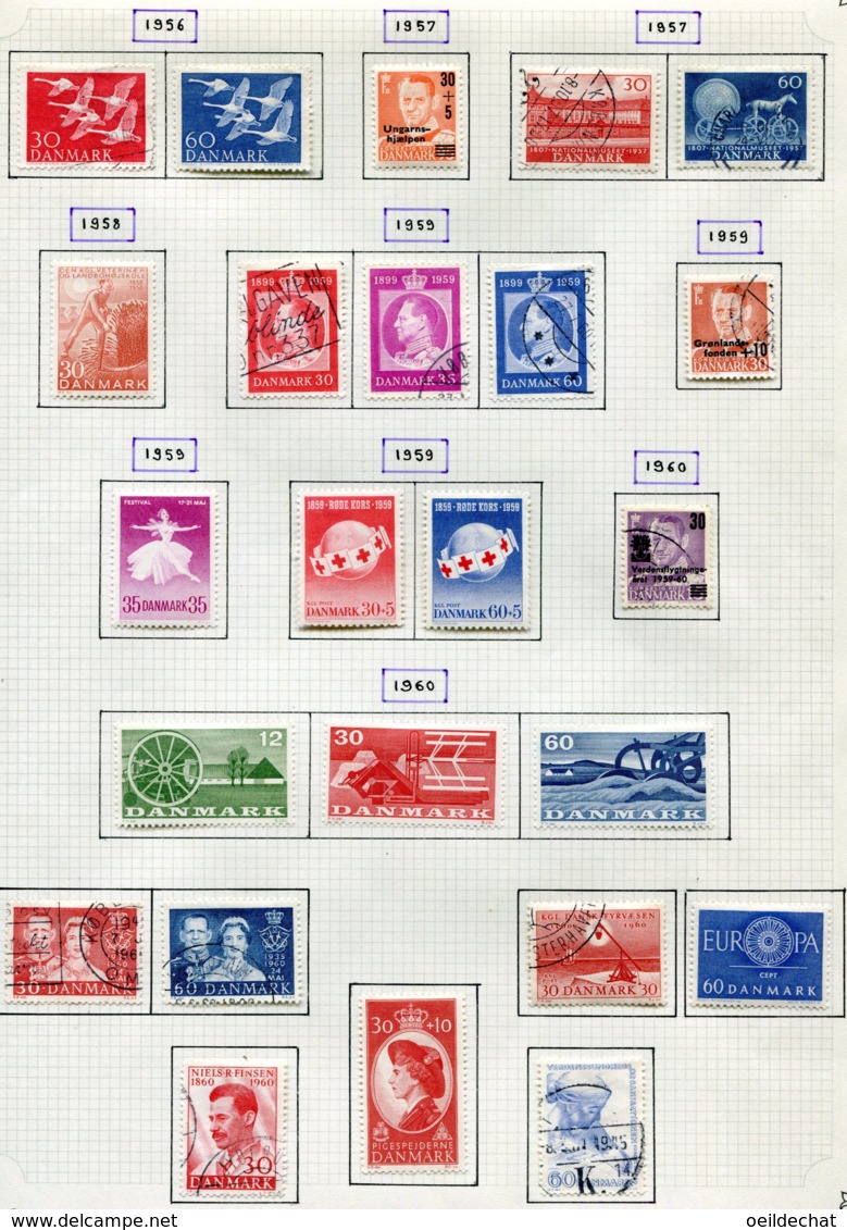 11289  DANEMARK  Collection Vendue Par Page  °/ *  1956-60   B/TB - Sammlungen