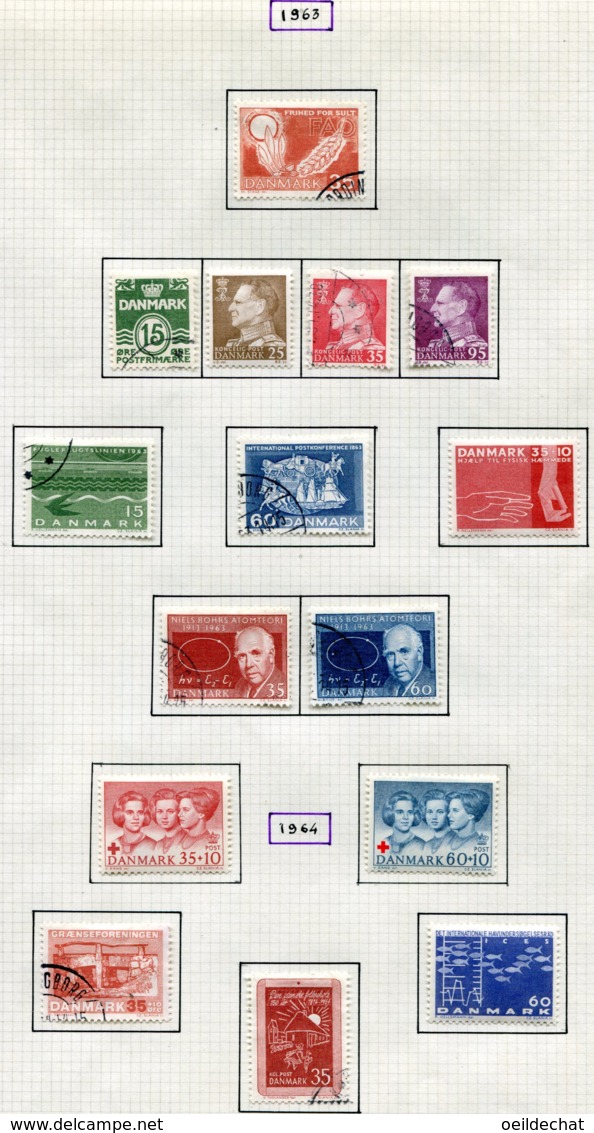 11291  DANEMARK  Collection Vendue Par Page  °/ *  1963-64   B/TB - Collections
