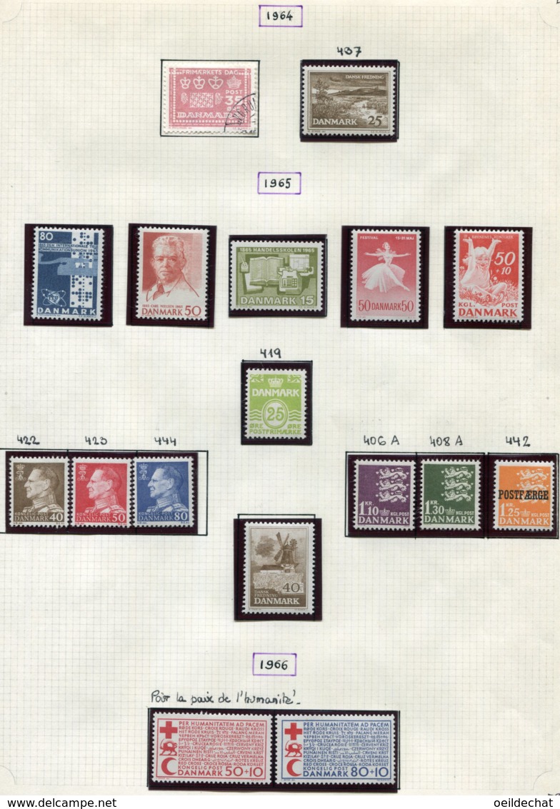 11292  DANEMARK  Collection Vendue Par Page  **/ */°  1964-66   B/TB - Sammlungen