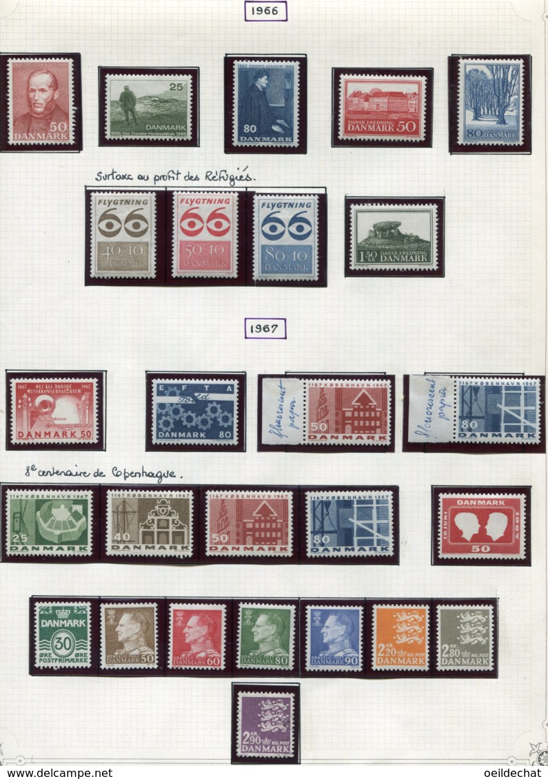 11293  DANEMARK  Collection Vendue Par Page  **/ *  1966-67   B/TB - Collections