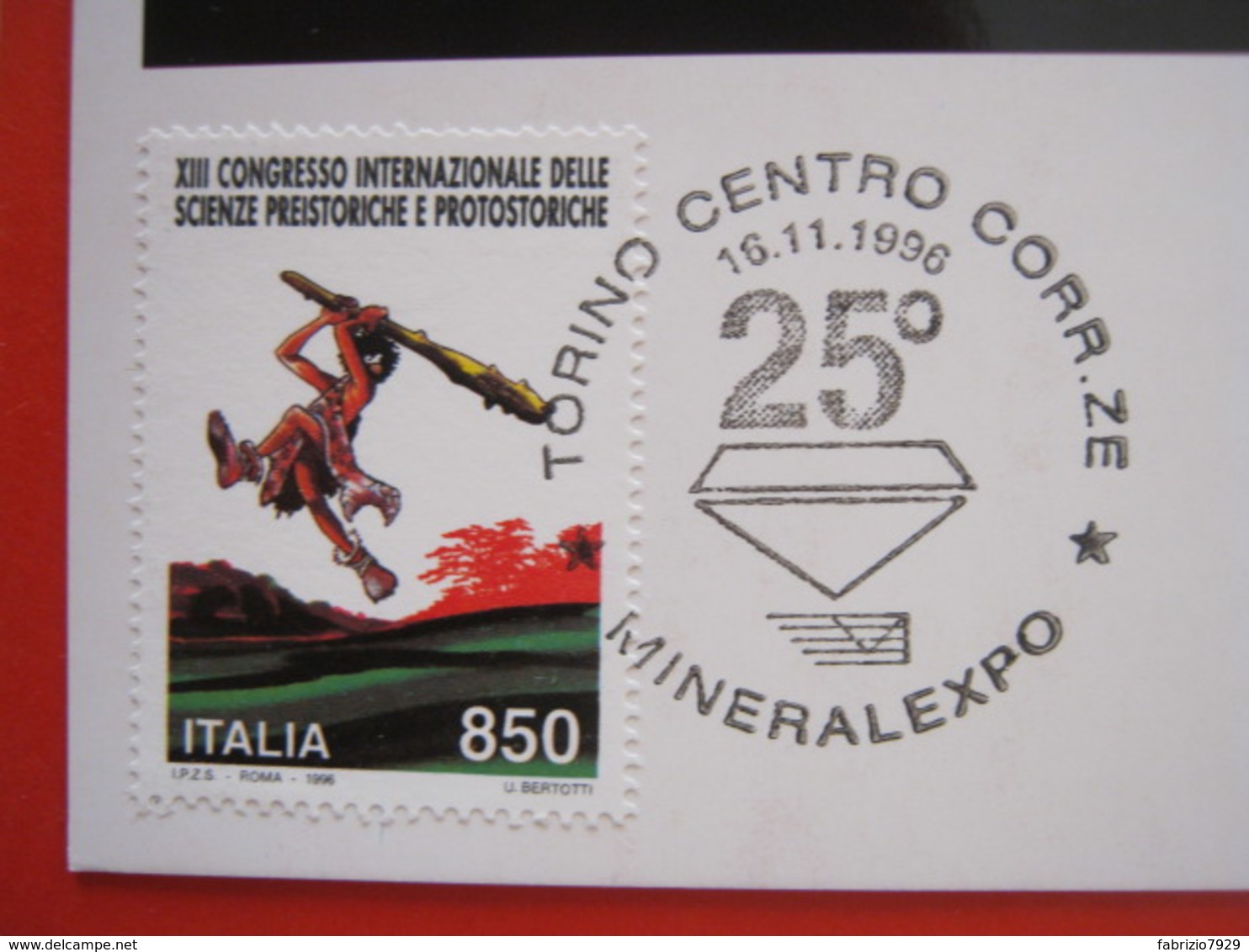 A.09 ITALIA ANNULLO - 1996 TORINO 25° MINERALEXPO MINERALI CRISTALLO MINERALE GRANATO - Minerali