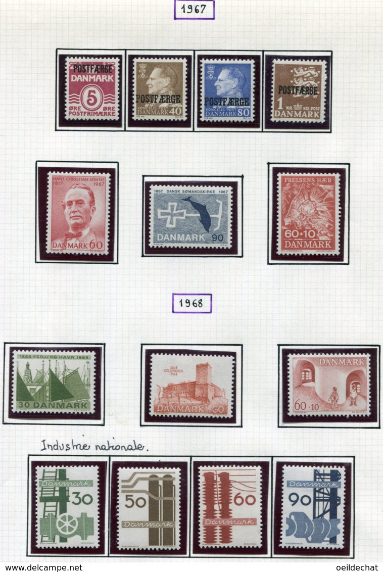 11294  DANEMARK  Collection Vendue Par Page  **/ *  1967-68   B/TB - Collections