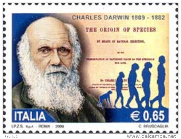 ITALIA REPUBBLICA ITALY REPUBLIC 2009 CHARLES DARWIN MNH - 2001-10:  Nuovi