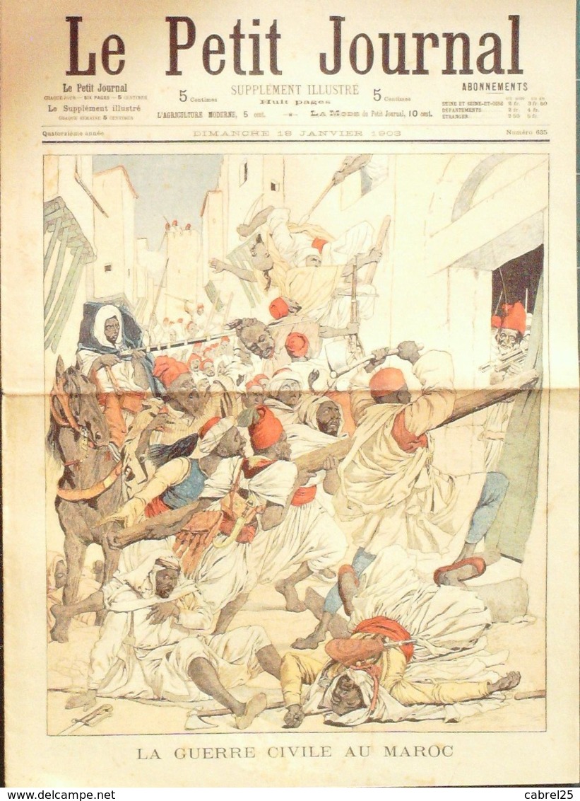 LE PETIT JOURNAL-1903-635-GUERRE CIVILE MAROC-DURBAR De DELHI - Le Petit Journal