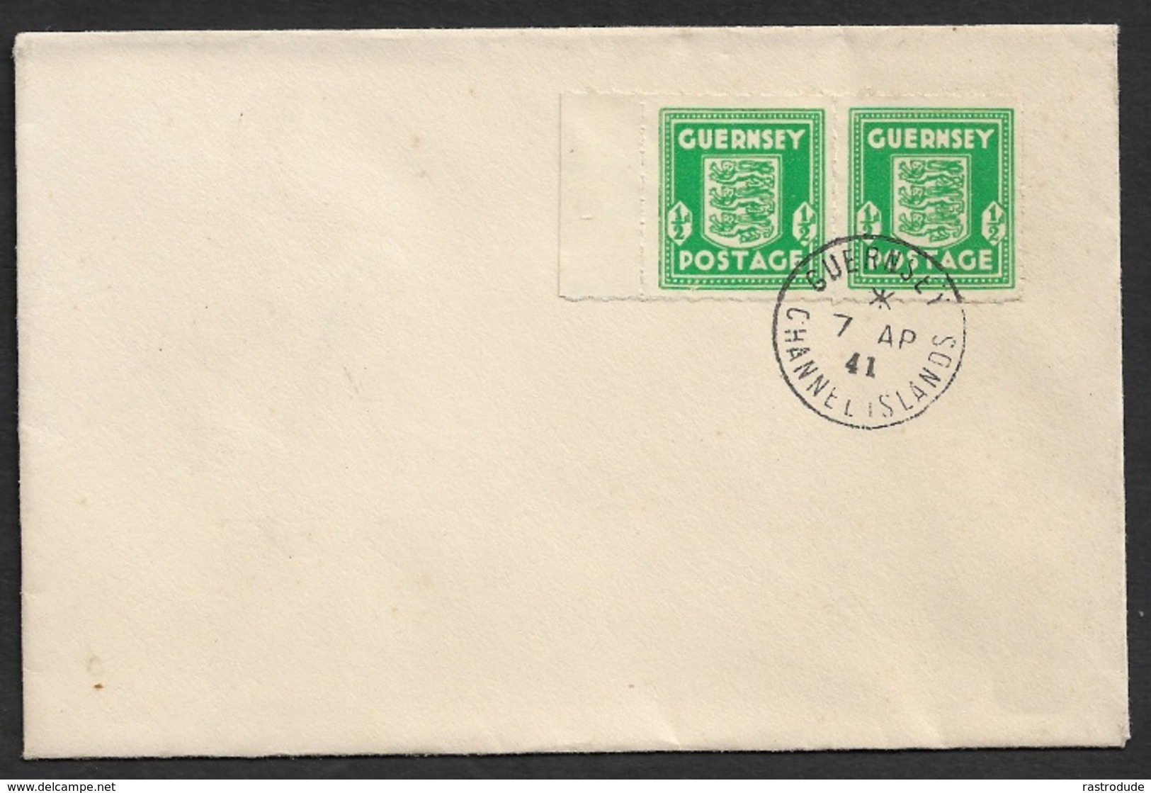 1941 -  GUERNSEY CHANNEL ISLANDS - 2 X Mi. 1 - FDC ERSTTAG 7 AP 41 - Briefe U. Dokumente