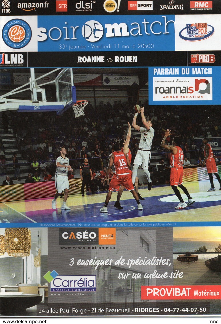 Programme Du Match De Pro B , ROANNE / ROUEN Vendredi 11 Mai 2018 - Apparel, Souvenirs & Other