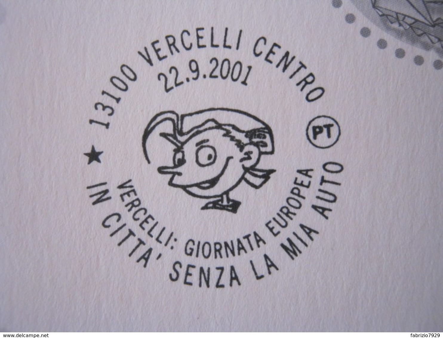 A.09 ITALIA ANNULLO - 2001 VERCELLI IN CITTA' SENZA AUTO CAR GIORNATA EUROPEA EUROPA ECOLOGIA AMBIENTE - Milieubescherming & Klimaat