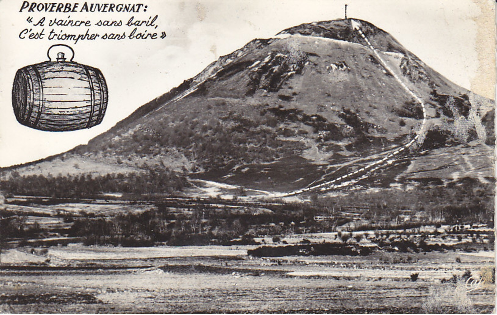 Oblitération Observatoire Du Puy De Dôme Sur Carte Postale De 1962 ,2 Scans - Cachets Manuels