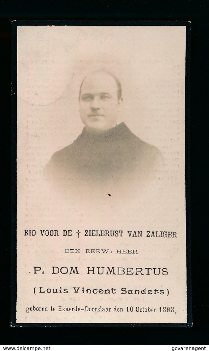 EERW.HEER P.DOM HUMBERTUS - LOUIS SANDERS - EXAARDE - DOORSLAAR 1863 DENDERMONDE 1918 - Décès