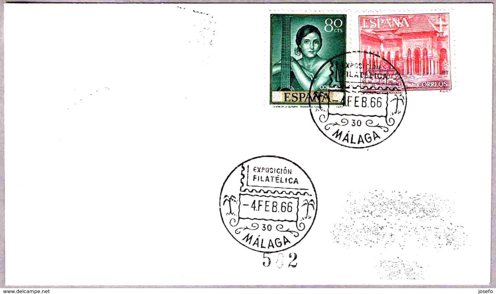 Matasellos Especial EXPOSICION FILATELICA. Malaga, Andalucia, 1966 - Cartas & Documentos