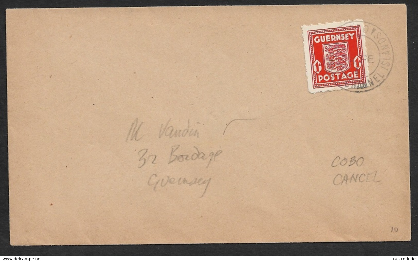 1941 -  GUERNSEY CHANNEL ISLANDS - 1d Mi. 1 - COBO Cds 18 FE 41 - Briefe U. Dokumente