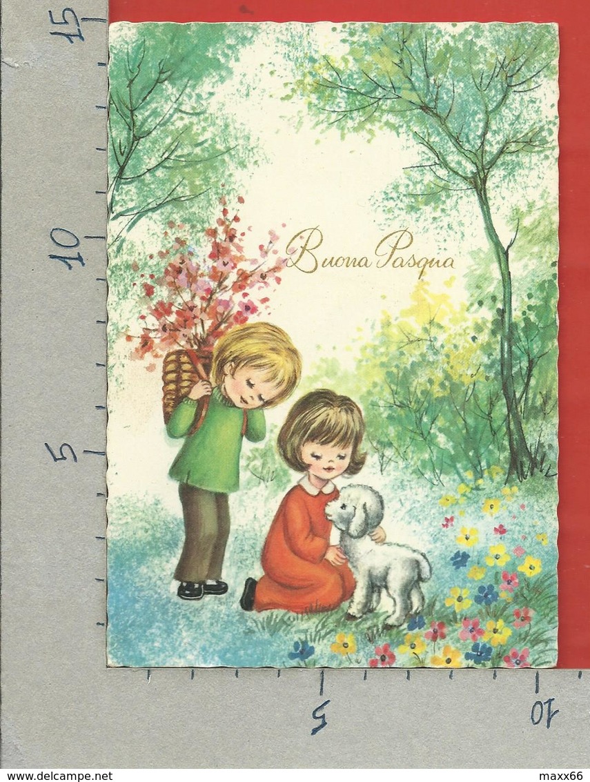 CARTOLINA VG ITALIA - BUONA PASQUA - Bimbi Con Fiori E Agnellino - 10 X 15 - ANN. 1984 - Pasqua